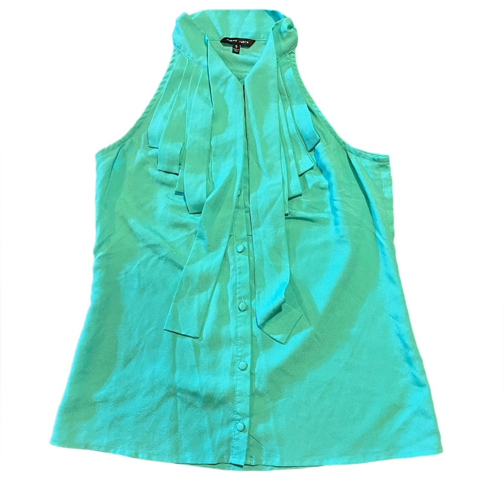 Naked Zebra Aqua Sleeveless Blouse | Women's S